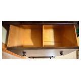 Tall Dresser - Dark Wood with 2 Small Top Drawers & Keyhole with Key