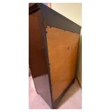 Tall Dresser - Dark Wood with 2 Small Top Drawers & Keyhole with Key