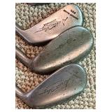 Vintage Hughes Patent Leather Golf Bag with Walter Hagen Irons