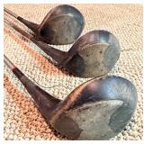 Vintage Hughes Patent Leather Golf Bag with Walter Hagen Irons