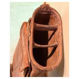 Vintage Hughes Patent Leather Golf Bag with Walter Hagen Irons