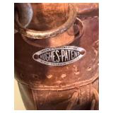 Vintage Hughes Patent Leather Golf Bag with Walter Hagen Irons