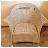 Wicker Armchair & Table Lamp - Removable Cushioned Seat