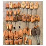 Vintage Wooden Shoe Trees - 12 Pair Assorted Set