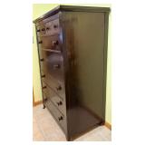 Tall Dresser - Dark Wood with 2 Small Top Drawers & Keyhole with Key