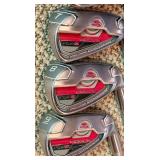 Adams Golf Bag & Ray Cook Classic Plus Chipper & Irons with Red Grips & Umbrella