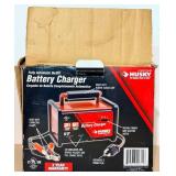 Three-Piece Lot: Simer Geyser Pump, Husky Charger, Ryobi Door Lock Kit