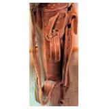 Vintage Hughes Patent Leather Golf Bag with Walter Hagen Irons