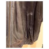 Burks Bay Leather Bomber Jacket Size M