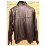Burks Bay Leather Bomber Jacket Size M