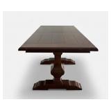 Dining Table - Dark Wood, Double Pedestal Base
