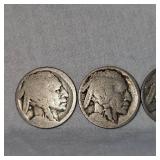 (5) Five Buffalo Nickels
