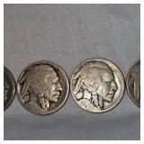 (5) Five Buffalo Nickels