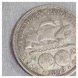 1893 Columbus 1/2  Dollar Silver, in VG Condition