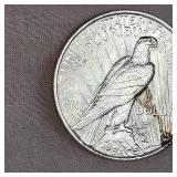 1923 Peace Dollar $1, AU Nice with Tone Mark