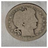 3 Silver 25c, Barberr, Liberty, Washington