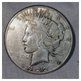 1922 S Morgan Dollar $1 in V.F. Condition
