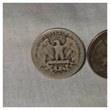 3-Washingtons 25c, 1940,1942,1946