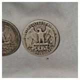 3-Washingtons 25c, 1940,1942,1946