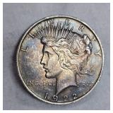 1922 Peace Dollar $1-Beautiful Rose/Gold Toning