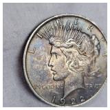 1922 Peace Dollar $1-Beautiful Rose/Gold Toning