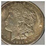1921 Morgan Dollar $1=VG Beautiful Toning
