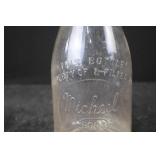 Glass Bottle - Michael Bros Embossed Script One Quart