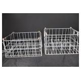 Wire Storage Baskets - Set of 2, Rusty Finish