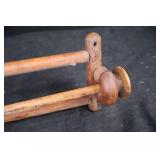 Antique Wooden Double-Dowel Wall Rack - End Mounts w/ Holes