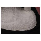 Swan Decoy - Hand-Carved White with Pink Beak