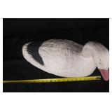 Swan Decoy - Hand-Carved White with Pink Beak