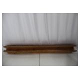 Long Wooden Rail with Metal Channels - Rustic Salvage Piece