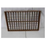 Wine Rack - Vintage Wood Frame & Metal Wire Grid