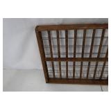 Wine Rack - Vintage Wood Frame & Metal Wire Grid