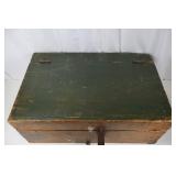 Tool Chest - Vintage Wooden Box, Green Exterior