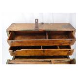 Tool Chest - Vintage Wooden Box, Green Exterior