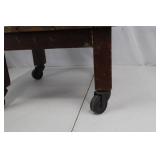 Wooden Rolling Table - Slatted Top on Casters