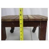 Wooden Rolling Table - Slatted Top on Casters