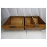 Wooden Drawer Set - Vintage Pair with Divided Compartments