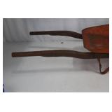 Wheelbarrow - Vintage Metal, Orange-Painted, Single Wheel