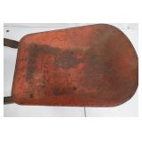 Wheelbarrow - Vintage Metal, Orange-Painted, Single Wheel