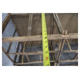 Vintage Bird Cage - Wooden, Double Compartments with Wire Mesh