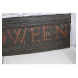 Halloween Sign - Painted Wood Plank with Red Lettering