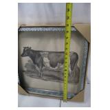 Cow Wall Decor - Farmhouse Wood 19x19in