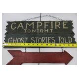 Wood Sign - Campfire Tonight & Ghost Stories Told