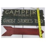 Wood Sign - Campfire Tonight & Ghost Stories Told