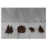Wooden Christmas Garland - Moose, Moon & Cabin Motifs