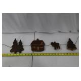Wooden Christmas Garland - Moose, Moon & Cabin Motifs