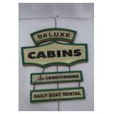 Vintage Sign Set - Deluxe Cabins & Related Panels