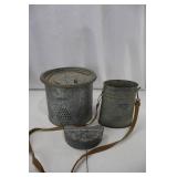 Mess Kit Canteen Set - Galvanized Tin with Strap & Perforated Sides